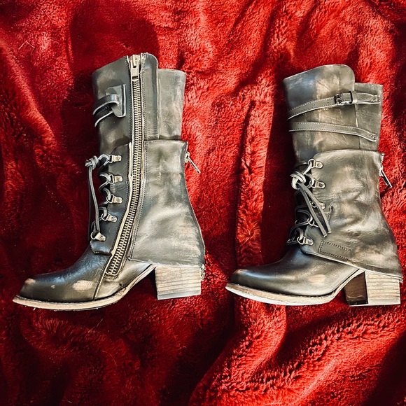 Freebird Caboose distressed boots, WORN 1x - Picture 2 of 6